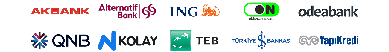 anlaşmalı bankalar, kredi kartları,
          Akbank-Axess, Denizbank, Enpara, GarantiBBVA-Bonus, QNB Finansbank-
          CardFinans, Türkiye İş Bankası-Maximum, Yapıkredi-Worldcard, ZiraatBankası-
          ZiraatCombo